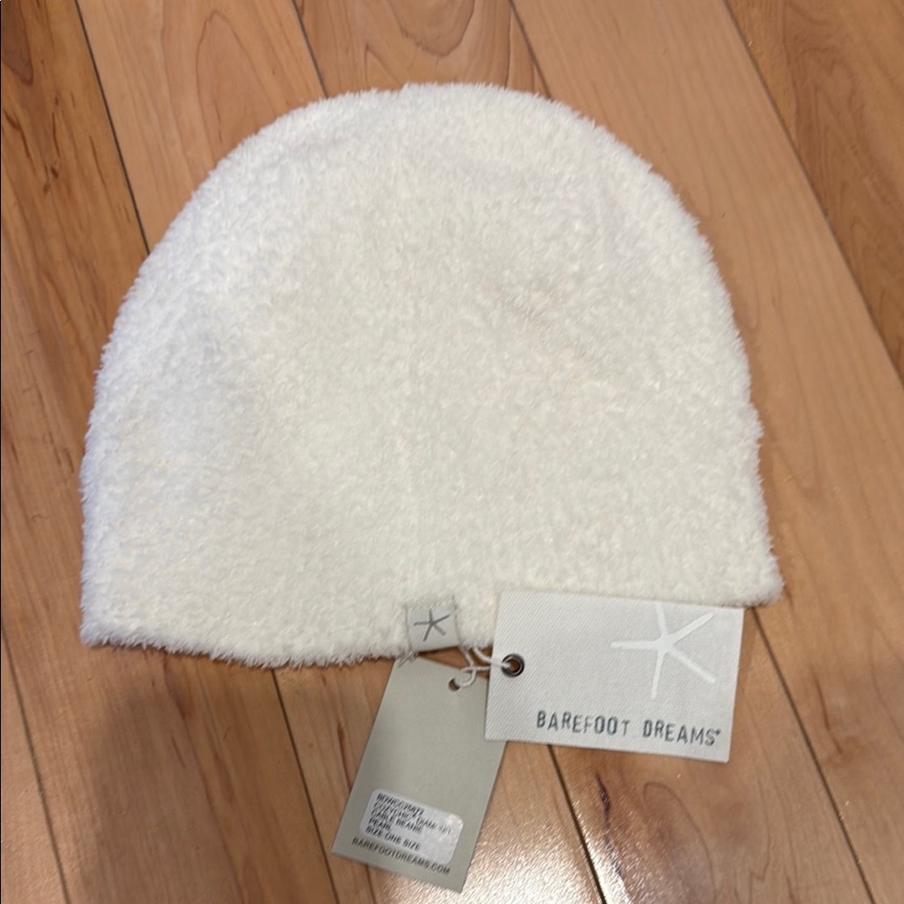 Barefoot Dreams Cozy Knit White Beanie